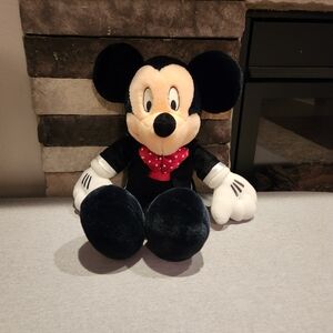 Walt Disney Valentine Mickey Mouse 18" Plush Red Polka Dot Hearts Bow-Tie Tuxedo